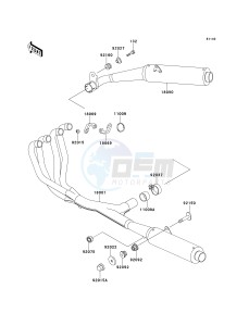 ZX 1100 D [NINJA ZX-11] (D7-D9) [NINJA ZX-11] drawing MUFFLER-- S- -