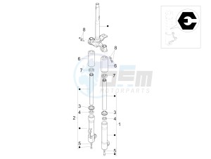 Liberty 125 4t 3v ie e3 (Vietnam ) Vietnam drawing Fork components (Escorts)