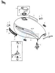 KZ 1000 B [KZ1000 LTD] (B1-B2) [KZ1000 LTD] drawing FUEL TANK -- KZ1000-B1- -