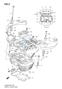 VL800 INTRUDER EU drawing REAR CYLINDER HEAD