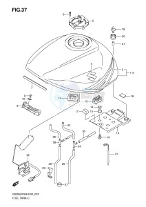 GSX650F (E2) Katana drawing FUEL TANK (MODEL K8)