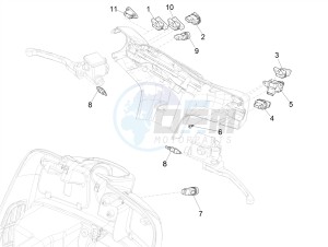 GTS SUPER- SUPER SPORT 150 4T 3V IE ABS E3-E4 (APAC) drawing Selectors - Switches - Buttons