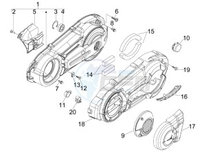 MP3 400 ie mic (USA) USA drawing Crankcase cover - Crankcase cooling