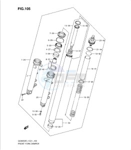 GSXF650 drawing FRONT FORK DAMPER (GSX650FL1 E21)