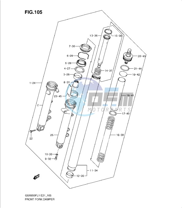 FRONT FORK DAMPER (GSX650FL1 E21)