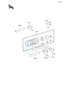 KX 80 E [KX80] (E1) [KX80] drawing GEAR CHANGE DRUM & FORKS