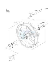 ZX 600 J [ZZR600] (J6F-J8F) J7F drawing FRONT WHEEL