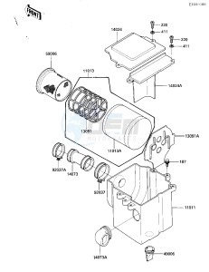 KLF 185 A [BAYOU 185] (A1-A1A) [BAYOU 185] drawing AIR CLEANER