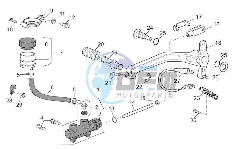 Rear master cylinder