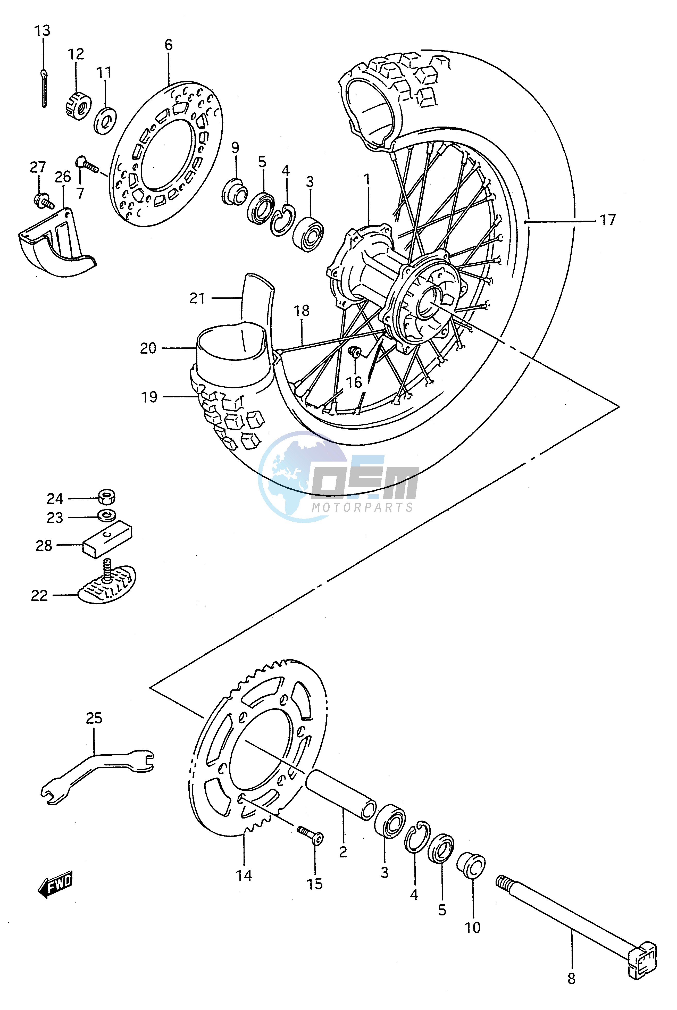 REAR WHEEL (MODEL L M)