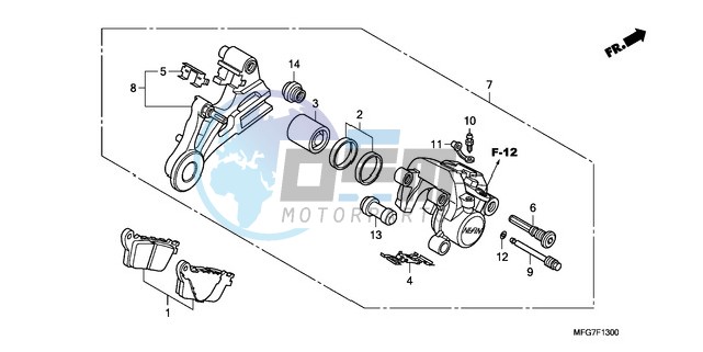 REAR BRAKE CALIPER (CB600F/F3)