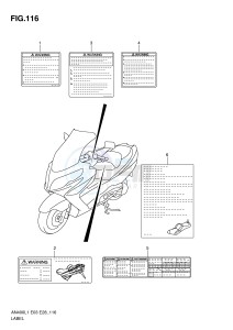 AN400 (E03) Burgman drawing LABEL (AN400ZAL1 E28)