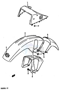 DR800S (E4) drawing HEADLAMP HOUSING-FRONT FENDER