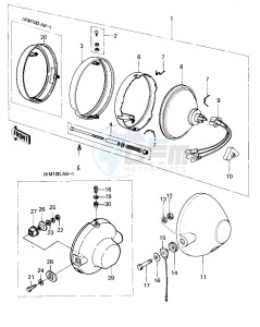 KM 100 A (A1 till A7) drawing HEADLIGHT