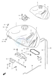 GSX-R750 (E2) drawing FUEL TANK (MODEL W)