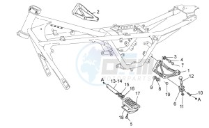 V7 CafÃ¨ 750 drawing Rear footrests