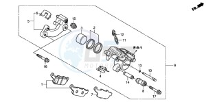 FES125A S-WING drawing REAR BRAKE CALIPER (FES1253-5)(FES1503-5)