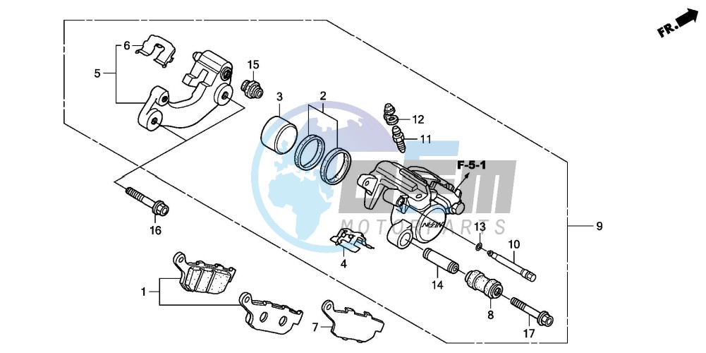 REAR BRAKE CALIPER (FES1253-5)(FES1503-5)