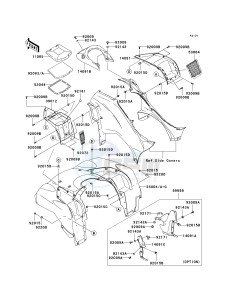 KVF 750 E [BRUTE FORCE 750 4X4I NRA OUTDOORS] (E8F-E9FA) E8F drawing FRONT FENDER-- S- -