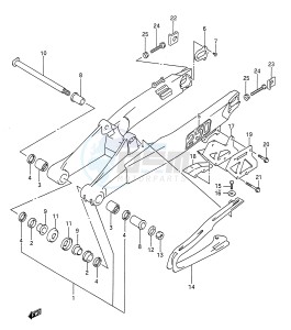 RM250 (E28) drawing REAR SWINGING ARM (MODEL N)