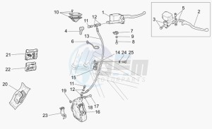 California 1100 EV PI Cat. Stone/Touring PI Cat drawing Front brake system