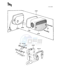 KZ 550 A (A3-A4) drawing TAILLIGHT -- 82-83 A3_A4- -