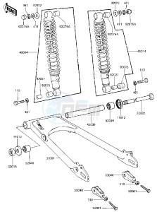 KZ 440 B (B1) drawing SWING ARM_SHOCK ABSORBERS -- 81 B2- -