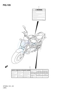 SFV650 (E21) Gladius drawing LABEL (SFV650UL1 E21)