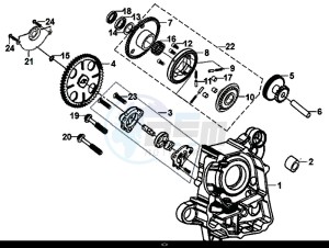 SYMPHONY SR 125 (AZ12W4-EU) (L7-M0) drawing R CRANK CASE-OIL PUMP ASSY