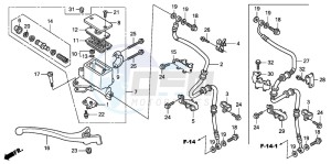 FES150 125 S-WING drawing FR. BRAKE MASTER CYLINDER (FES125)(FES150)