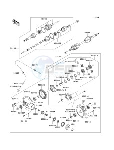 KAF 400 A [MULE 610 4X4] (A6F-AF) A6F drawing DRIVE SHAFT-FRONT-- -JK1AFEA1 9B547191- -