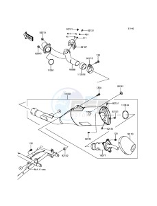 KLX450R KLX450AHF EU drawing Muffler(s)