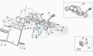 California 1100 EV PI Cat. Alum./Tit. PI Cat. drawing Lh front brake system