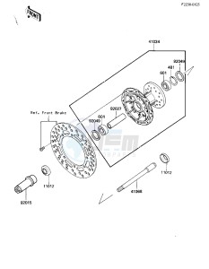 KX 125 E [KX125] (E2) [KX125] drawing FRONT HUB