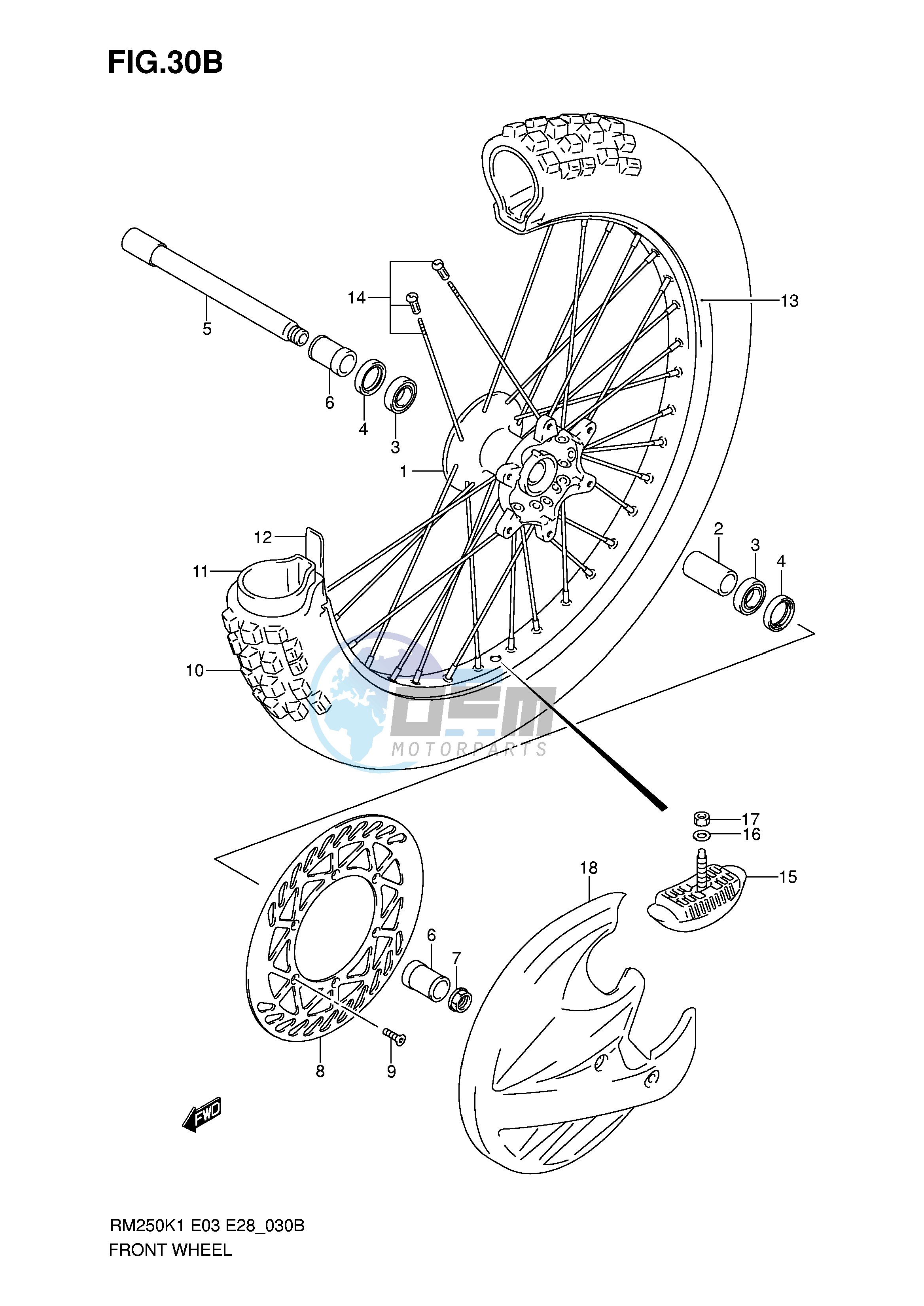 FRONT WHEEL (RM250ZK6)