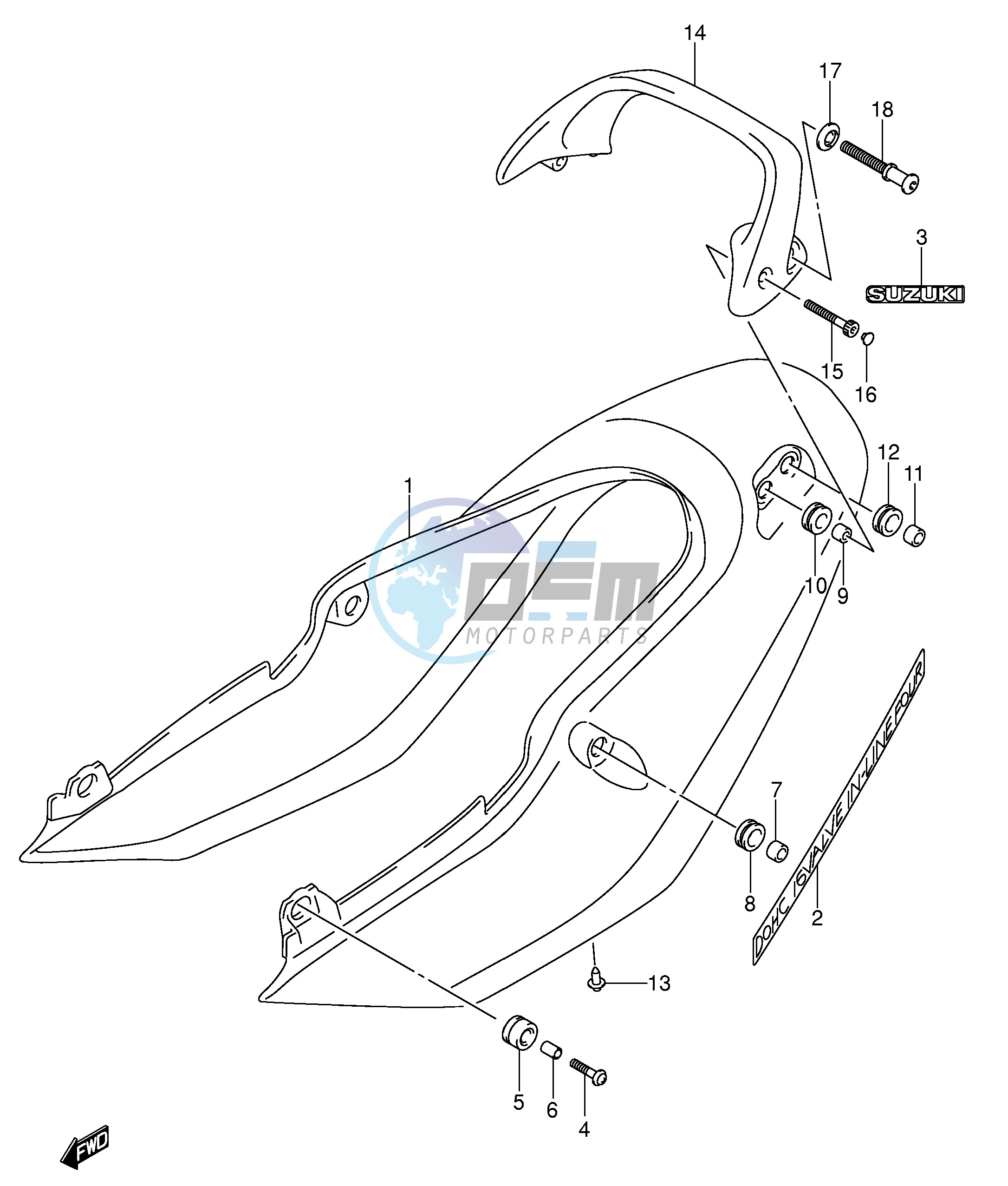 SEAT TAIL COVER (GSF600SK3 SUK3)