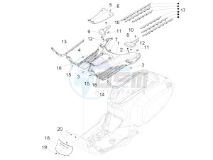 SPRINT 150 4T 3V IE ABS E3 (EMEA) drawing Central cover - Footrests