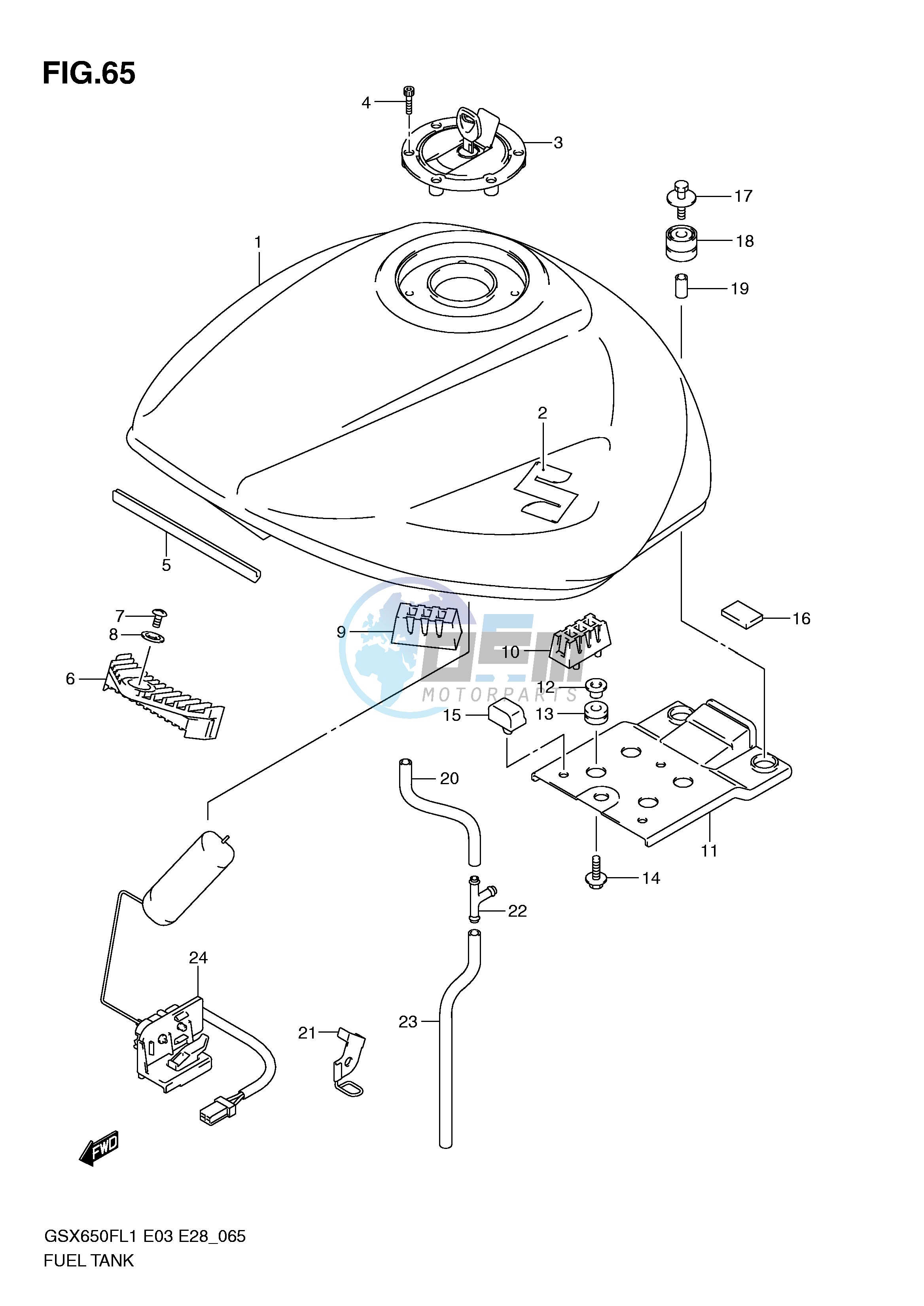 FUEL TANK (GSX650FAL1 E33)