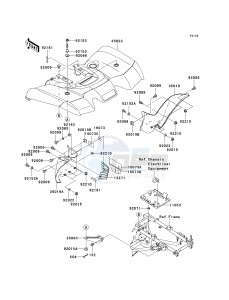 KVF 650 E [BRUTE FORCE 650 4X4 HARDWOODS GREEN HD] (E6F-E9F) E7F drawing REAR FENDER-- S- -