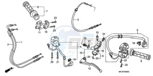 CBR600RA9 France - (F / ABS CMF MME) drawing HANDLE LEVER/SWITCH/CABLE