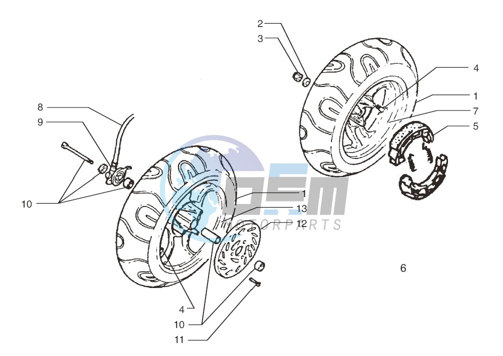 Front wheel-Rear wheel