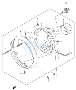 GSF1200 (E2) Bandit drawing HEADLAMP (GSF1200K1 K2 K3 K4 ZK4 K5 ZK5)