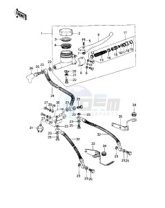 KZ 650 C [CUSTOM] (C1-C3) [CUSTOM] drawing FRONT MASTER CYLINDER -- KZ650-C1- -