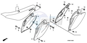 CRF250R9 Australia - (U / BLA) drawing SEAT/SIDE COVER