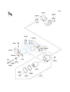 KAF 950 B [MULE 3010 DIESEL 4X4] (B2-B3) [MULE 3010 DIESEL 4X4] drawing AIR CLEANER-BELT CONVERTER