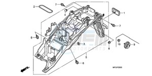 CB600F3A France - (F / CMF ST 25K) drawing REAR FENDER