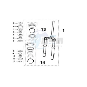 GEOPOLIS 250SC EU drawing FRONT FORK / STEERINGHEAD 8