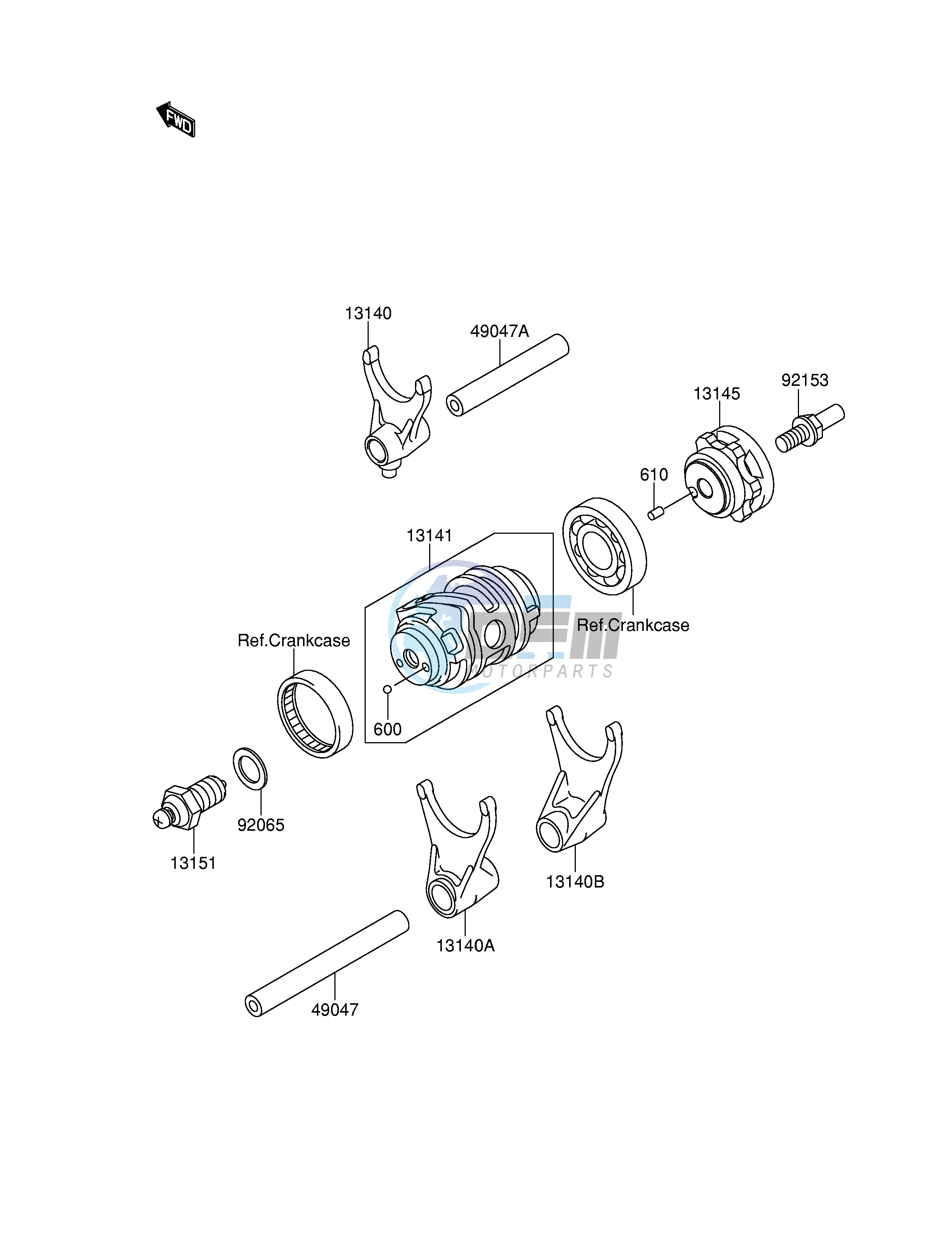 GEAR CHANGE DRUM SHIFT FORK