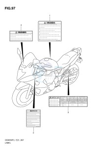 GSX650F (E21) Katana drawing LABEL (GSX650FL1 E21)