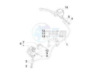 S 125 4T ie E3 College drawing Brakes pipes - Calipers